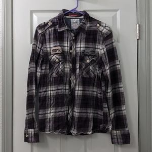 Jach's Flannel in black and purple